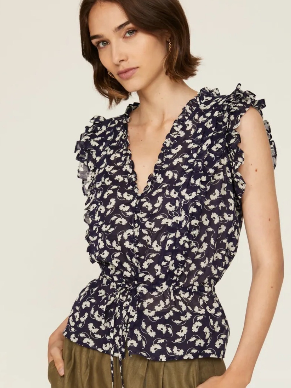 Polo Ralph Lauren Blue Floral Blouse Size 10
